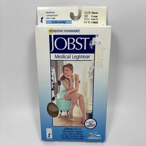 Jobst Compression Stockings 15-20 mmHg XL Knee High Open Toe Ultra Sheer Natural